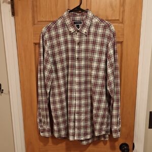 Club Room Men's Red/Blue Plaid Button-Down Shirt